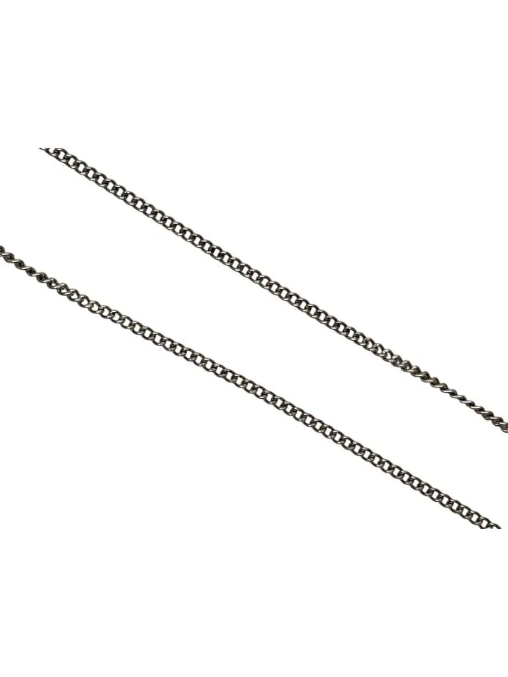 Chanel CC Logo Necklace 11 44 Rhinestone Metal Clear Silver